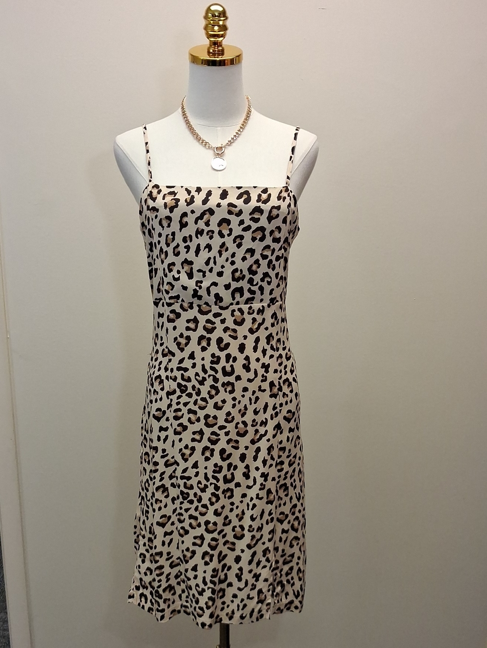 Rare Editions Leopard Print Slip Midi Dress Size Small